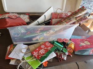 Hung lot of Gift Paper, Gift Bags, Ribbons, and Bows