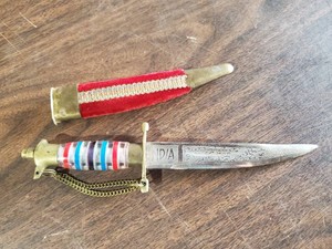 Daggerletter opener  Has a theater Knife Aesthetic mimics the style of WW II Knives