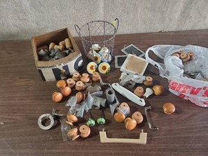 Misc Lot of Drawer pulls, hangers and other hardware