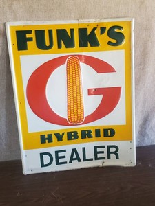WOW Vintage Funks Hybrid Dealer Embossed Sign Great Color Cool Sign