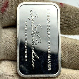 Angela M. Buchanan 1 Troy Oz .999 Pure Silver Eagle Bar  87th U.S. Treasurer