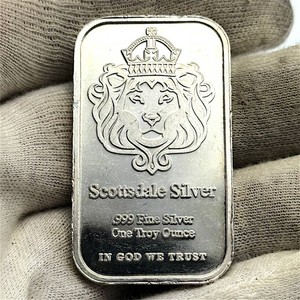 Scottsdale Silver Lion 1 Troy Oz .999 Fine Silver Bar Retail $100