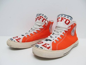 Custom Made Orange Converse Style Mens Sneakers - Size 12 - Hopeforce United Earth