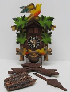 Nice Vintage German Wood Cuckoo clock wPendulum &amp Weights