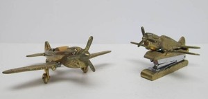 Heavy Solid Brass Airplane Stapler &amp Tape Dispenser