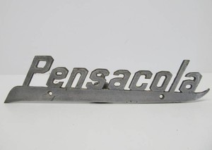 Original Vintage PENSACOLA Metal Aircraft Emblem