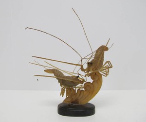 Vintage Genuine Buffalo Horn Shrimp Sculpture