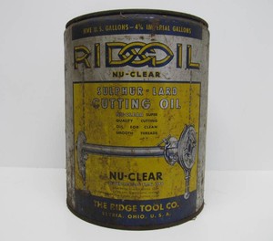 Large Vintage 5 Gallon RIDGOIL - Ridge Tool Company Cutting Oil Can&nbsp