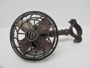 Very Cool Vintage 1930s era WARDS Industrial Small Bench Mount Fan
