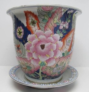 Excellent LARGE Vintage Oriental Planter Vase