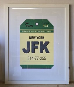 Large Framed Artwork Plane Ticket - JFK - From Room &amp Board