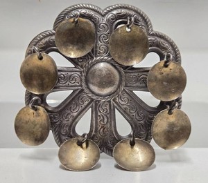 Lovely Large Antique 830 Silver Brooch