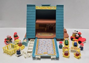 Nice vintage Fisher Price Play Family A-Frame House wFigures &amp Accessories&nbsp