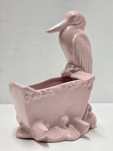 vintage Mid Century HAEGER Pink Ceramic Pelican Planter  Vase