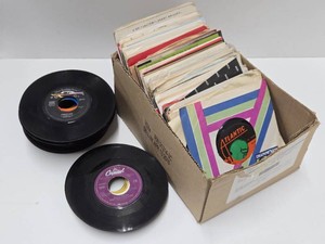 Large Lot of Vintage Vinyl 45 Records - Most wSleeves