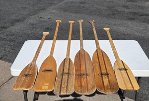 Lot of 6 Assorted BEAVER BRAND Wooden Canoe Paddles