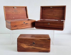 3 Vintage LANE Miniature Cedar Chests&nbsp