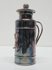 Quality Vintage 1950s era Italian Made Golf Trophy Glass-Lined Silverplated Decanter