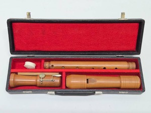 Quality Vintage Wooden Flute or Recorder Musical Instrument wCase