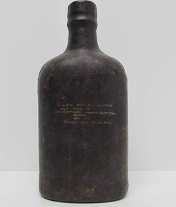 Original Leather Wrapped Bottle from WW2 Given as Gift from Egyptian Colonel&nbsp
