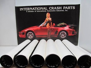 Group of Retro Vintage PORSCHE Bosch Parts Advertising Posters