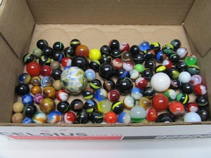 Lot of Assorted Vintage Glass Marbles