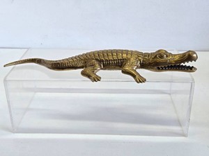 Larger 15.5 Vintage Solid Brass Alligator