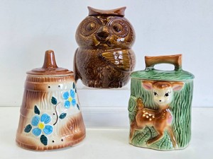3 Vintage 1950s era Cookie Jars&nbsp