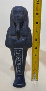 Carved Vintage Egyptian Blue Stone Figure