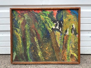 Mid Century Abstract Oil on Canvas Painting