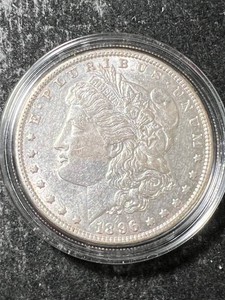 1896 US MORGAN SILVER DOLLAR IN AIRTITE