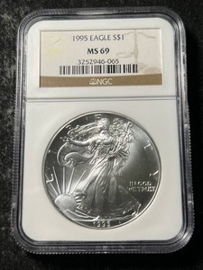 1995 AMERICAN SILVER EAGLE NGC MS69