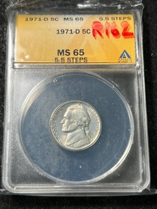 1971-D US JEFFERSON NICKEL ANACS MS65 5.5 STEPS