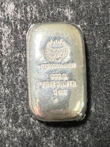 1 TROY OZ .999 FINE SILVER GERMANIA MINT BAR