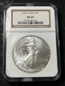 1996 AMERICAN SILVER EAGLE NGC MS69