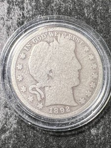 1892 US BARBER HALF DOLLAR IN AIRTITE