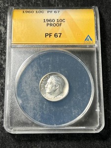 1960 US PROOF ROOSEVELT DIME ANACS PF67