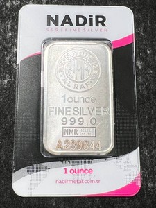 1 TROY OZ .999 FINE SILVER NADIR BAR