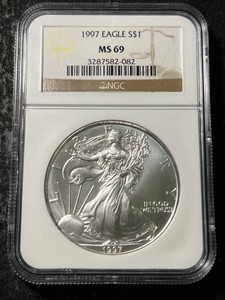 1997 AMERICAN SILVER EAGLE NGC MS69