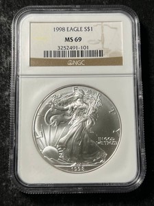 1998 AMERICAN SILVER EAGLE NGC MS69