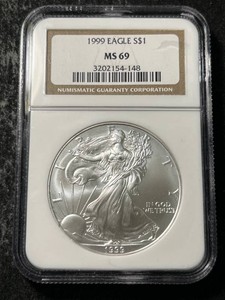 1999 AMERICAN SILVER EAGLE NGC MS69