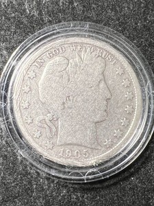 1905-S US BARBER HALF DOLLAR IN AIRTITE