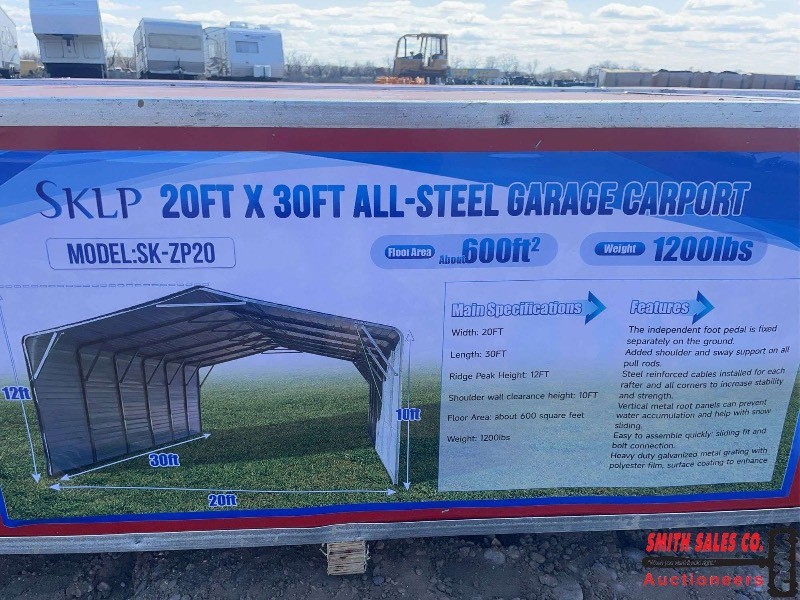 SKLP All Steel Garage Carport 20x30 (SK-ZP20)