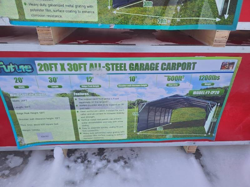 FUTURE All Steel Garage Carport 20x30 (FT-ZP20)