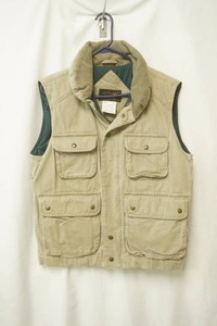 Eddie Bauer tan canvas utility vest size medium