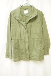 Old Navy olive green utility field jacket full length zipper size medium