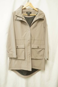DKNY Size medium womens hooded parka jacket neutral greige color