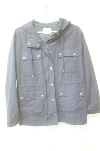 Old Navy six medium water resistant canvas hooded utility jacket in navy blue