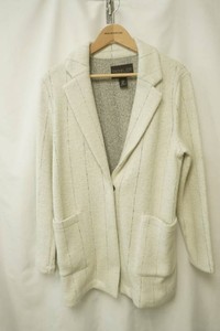 Rachel Zoe size medium ivory wool stripped blazer coat