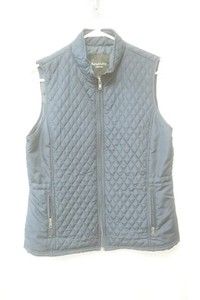 relativity outwear navy blue quilted full zip-up vest